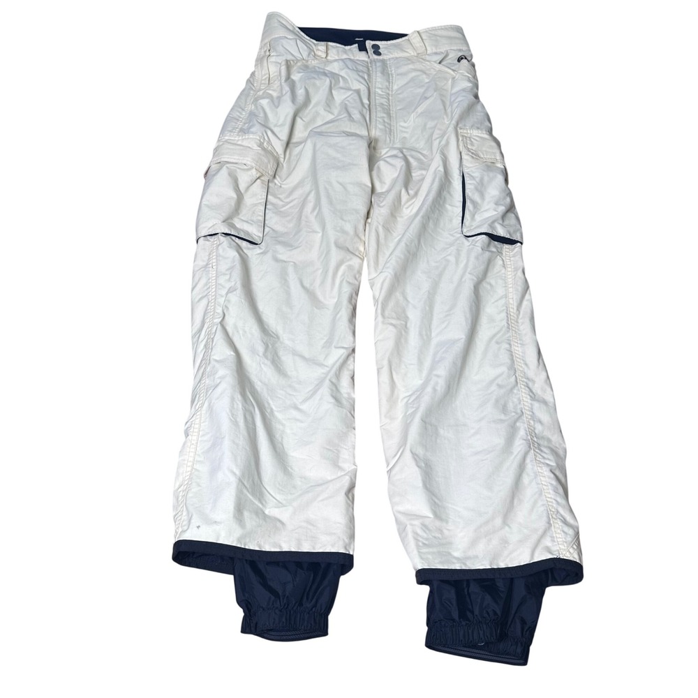 Burton Bio-Lite Storm-Lite Snowboard Pants Cream Black Mens Medium Cargo Ski